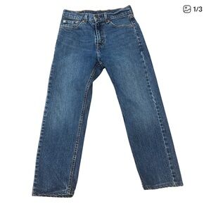 Levi's 505 Straight Leg Cropped Jeans in Medium Blue Denim W29